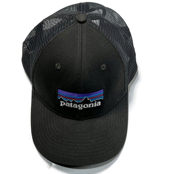 Patagonia P-6 Logo Trucker Hat Gray Adjustable Snapback Mesh Cap 38017 - Picture 4 of 8
